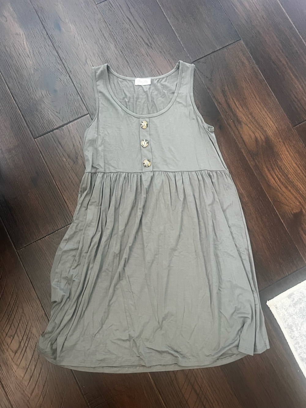Sleeveless Button Front Midi Dress in Sage Green